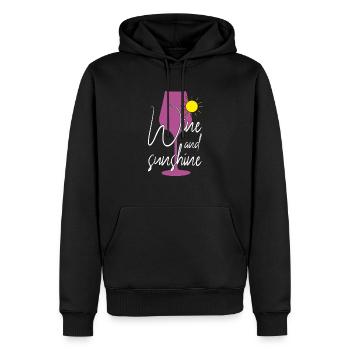 Wein Sonne Sonnenschein Spruch - Männer Premium Bio Hoodie - Schwarz - Vorne - Nico (187cm)