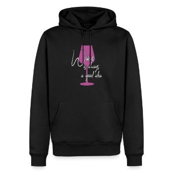Wein ist eine gute Idee Spruch - Männer Premium Bio Hoodie - Schwarz - Vorne - Nico (187cm)
