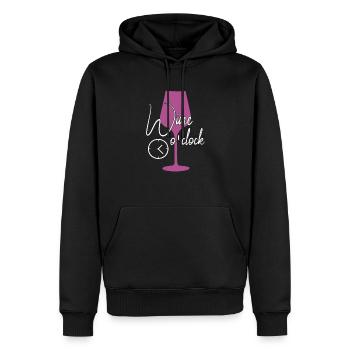 Wein Uhrzeit lustiger Spruch - Männer Premium Bio Hoodie - Schwarz - Vorne - Nico (187cm)