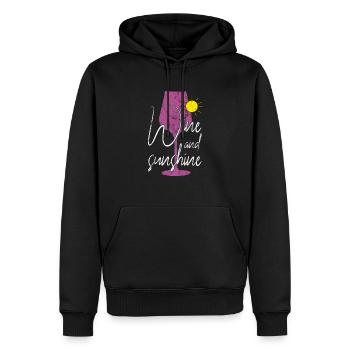 Wein Sonne Sonnenschein Spruch - Männer Premium Bio Hoodie - Schwarz - Vorne - Nico (187cm)