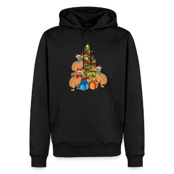 Christmas Kiwi Bird Australia Christmas Tree - Men’s Premium Organic Hoodie - black - Front - Nico (187cm)
