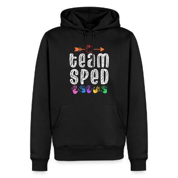 Équipe Enseignants en éducation spécialisée Profession d’éducateur spécialisé - Sweat à capuche Premium bio Homme - noir - Devant - Nico (187cm)