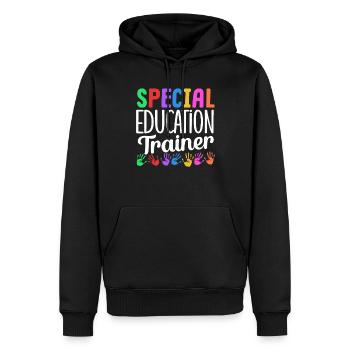 Formateur en éducation spécialisée Enseignant en éducation spécialisée - Sweat à capuche Premium bio Homme - noir - Devant - Nico (187cm)