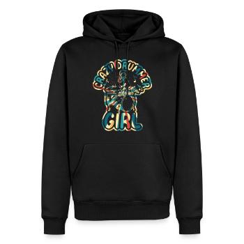 Drum Player Girls - Crazy Drummer Girl - Männer Premium Bio Hoodie - Schwarz - Vorne - Nico (187cm)