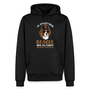 Hund Beagle - Männer Premium Bio Hoodie - Schwarz - Vorne - Nico (187cm)