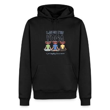 Laughter meditation design for a laughter yoga workout - Men’s Premium Organic Hoodie - black - Front - Nico (187cm)