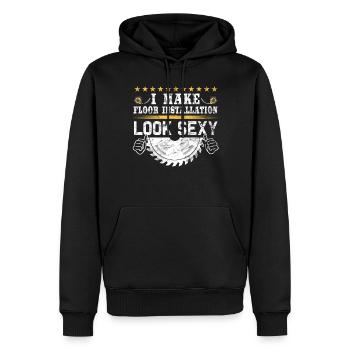 Installateurs de tapis de revêtements de sol - Sweat à capuche Premium bio Homme - noir - Devant - Nico (187cm)