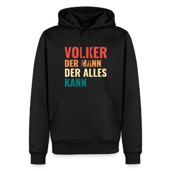 Volker Der Mann Der Alles Kann Vorname Volker - Männer Premium Bio Hoodie - Schwarz - Vorne - Nico (187cm)