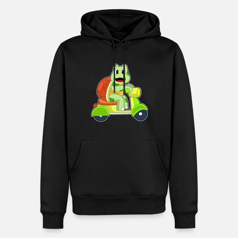 Schildkröte Motorroller - Männer Premium Bio Hoodie - Schwarz