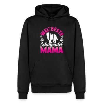Weltbeste Schafpudel Mama Hütepudel - Männer Premium Bio Hoodie - Schwarz - Vorne - Nico (187cm)