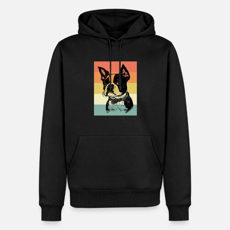 Boston Terrier - Männer Premium Bio Hoodie - Schwarz