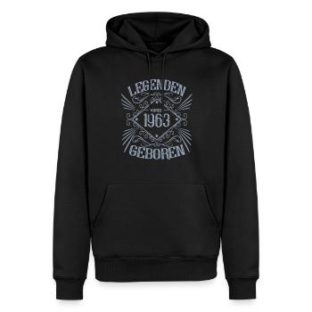 1963 Geburtstag Sprüche Legende - Männer Premium Bio Hoodie - Schwarz - Vorne - Nico (187cm)