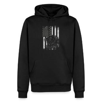 U.S. flag American Power July 4 - Men’s Premium Organic Hoodie - black - Front - Nico (187cm)