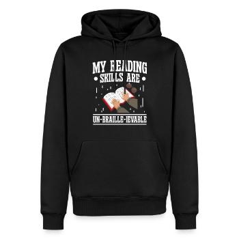 Blindheit Reading Skills Un-braille-ievable Blinde - Männer Premium Bio Hoodie - Schwarz - Vorne - Nico (187cm)