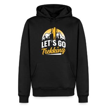 Partons trekking amateurs de randonnée randonneurs - Sweat à capuche Premium bio Homme - noir - Devant - Nico (187cm)