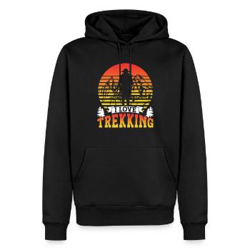 J’adore le trekking randonneurs - Sweat à capuche Premium bio Homme - noir - Devant - Nico (187cm)