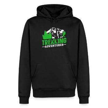 Trekking Aventurier Randonnée Randonneurs - Sweat à capuche Premium bio Homme - noir - Devant - Nico (187cm)