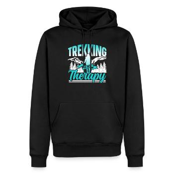Le trekking est ma thérapie Randonneurs Randonnée - Sweat à capuche Premium bio Homme - noir - Devant - Nico (187cm)