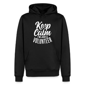 Restez calme Je ne suis qu’une profession bénévole - Sweat à capuche Premium bio Homme - noir - Devant - Nico (187cm)