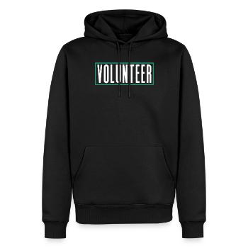 Volontariat volontaire Volontaire - Sweat à capuche Premium bio Homme - noir - Devant - Nico (187cm)