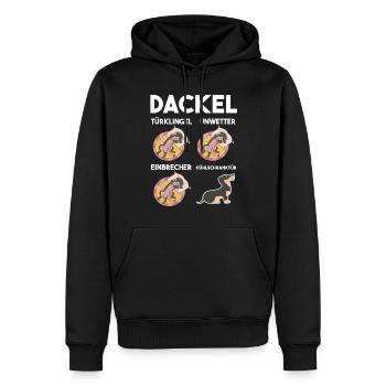 Hund Dackel - Männer Premium Bio Hoodie - Schwarz - Vorne - Nico (187cm)