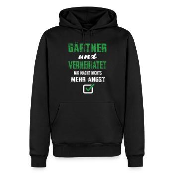 Gärtner Und Verheiratet Mir Macht Nix Mehr Angst - Männer Premium Bio Hoodie - Schwarz - Vorne - Nico (187cm)