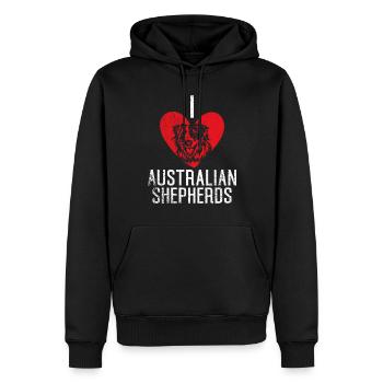 Australian Shepherd Geschenke - Männer Premium Bio Hoodie - Schwarz - Vorne - Nico (187cm)