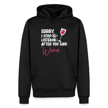 Après avoir dit amateurs de vin buveurs - Sweat à capuche Premium bio Homme - noir - Devant - Nico (187cm)