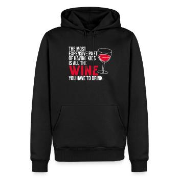Nous devons boire des dictons de buveurs de vin - Sweat à capuche Premium bio Homme - noir - Devant - Nico (187cm)