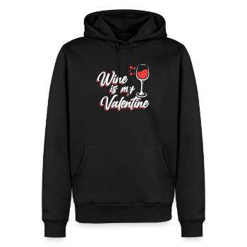 Le vin est mon amoureux de la Saint-Valentin - Sweat à capuche Premium bio Homme - noir - Devant - Nico (187cm)