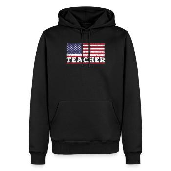 USA Flagge Lehrer Amerika Lehrer - Männer Premium Bio Hoodie - Schwarz - Vorne - Nico (187cm)