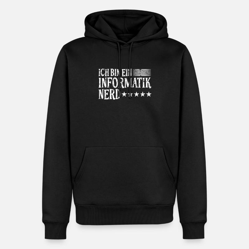 Informatik Nerd Spruch - Männer Premium Bio Hoodie - Schwarz