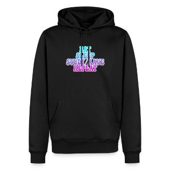 Studieren und Raven - Männer Premium Bio Hoodie - Schwarz - Vorne - Nico (187cm)