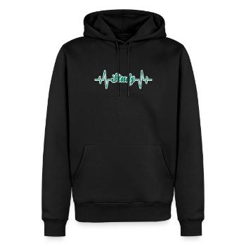 Étudier le rythme cardiaque - Sweat à capuche Premium bio Homme - noir - Devant - Nico (187cm)