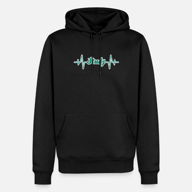 Étudier le rythme cardiaque - Sweat à capuche Premium bio Homme - noir