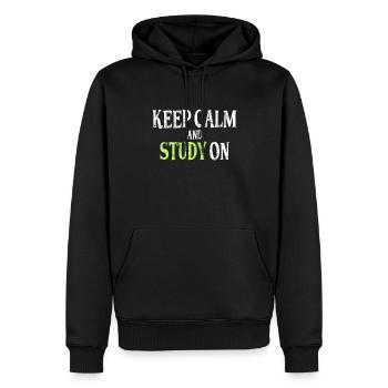 Studieren Spruch - Männer Premium Bio Hoodie - Schwarz - Vorne - Nico (187cm)