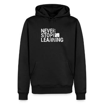 Learn to read saying - Men’s Premium Organic Hoodie - black - Front - Nico (187cm)
