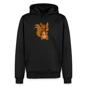 Cute Kawaii Squirrel - Men’s Premium Organic Hoodie - black - Front - Nico (187cm)