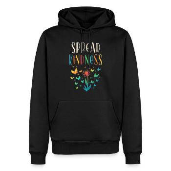 Spread kindness inspiration - Men’s Premium Organic Hoodie - black - Front - Nico (187cm)