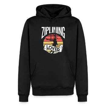 Ziplining Lovers Tyrolienne Sport Tyrolienne - Sweat à capuche Premium bio Homme - noir - Devant - Nico (187cm)