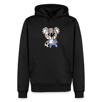 Süßer Kawaii Koala mit Handball und Fußball Design - Männer Premium Bio Hoodie - Schwarz - Vorne - Nico (187cm)