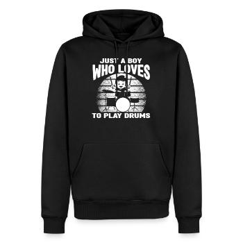 Drummer Boy - Just A Boy Who Loves To Play Drums - Männer Premium Bio Hoodie - Schwarz - Vorne - Nico (187cm)