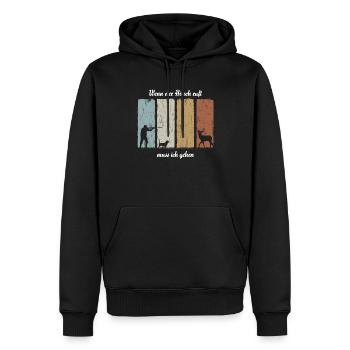 Wenn Der Hirsch Ruft - Lustiger Jäger - Männer Premium Bio Hoodie - Schwarz - Vorne - Nico (187cm)