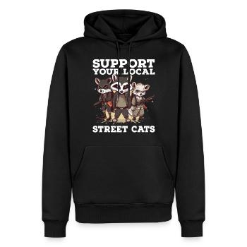 Soutenez votre chat de rue local Opossum de raton laveur - Sweat à capuche Premium bio Homme - noir - Devant - Nico (187cm)