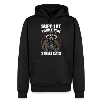 Soutenez votre chat de rue local Opossum de raton laveur - Sweat à capuche Premium bio Homme - noir - Devant - Nico (187cm)