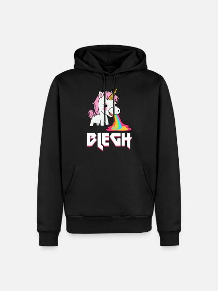 Blegh Heavy Metal Metalcore Unicorn - Men’s Premium Organic Hoodie - black