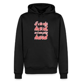 Studieren Spruch - Männer Premium Bio Hoodie - Schwarz - Vorne - Nico (187cm)