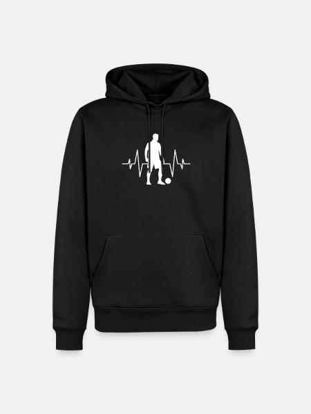Football heartbeat - Men’s Premium Organic Hoodie - black