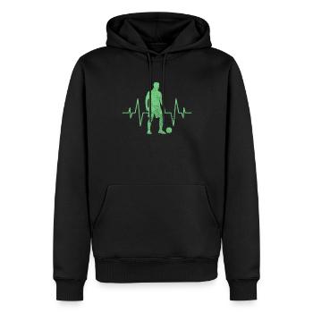 Battement de cœur du football - Sweat à capuche Premium bio Homme - noir - Devant - Nico (187cm)