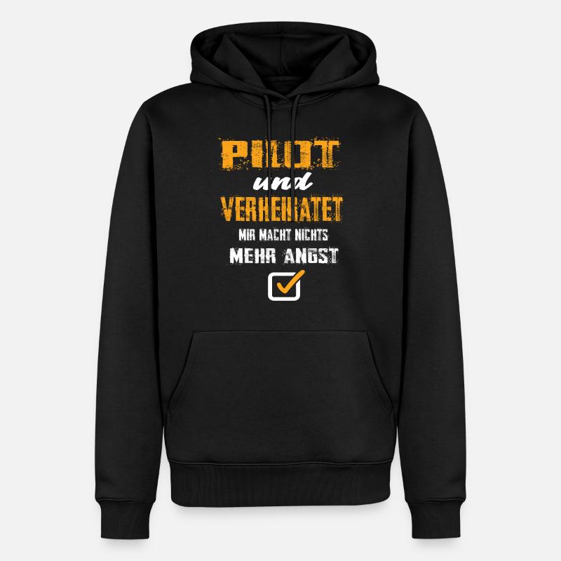 Pilot - Männer Premium Bio Hoodie - Schwarz